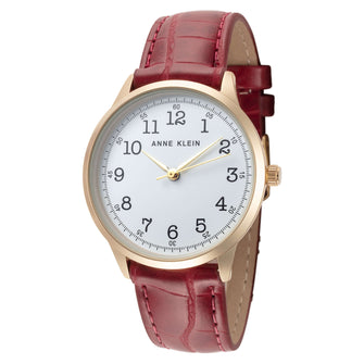 Anne Klein Women's Fashion White Dial Leather Watch - AK-3700WTRD