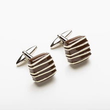 Mens Accessories Brown and White Chocolate Truffle Cufflinks