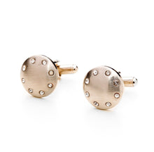 Silver Tone Round Studded Cufflinks