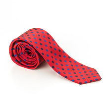 Red with Blue Polka Dots Tie