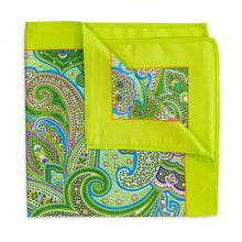 Green Paisley Pocket Square