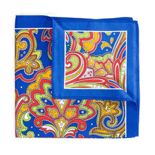 Blue Paisley Pocket Square