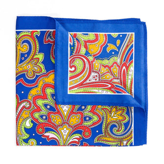 Blue Paisley Pocket Square