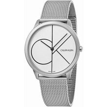 Calvin Klein Men's Minimal White Dial 40mm SS Mesh Watch - K3M5115X