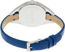 Calvin Klein Women's Rebel 29mm Blue and Silver Dial Leather Watch - K8P231V6