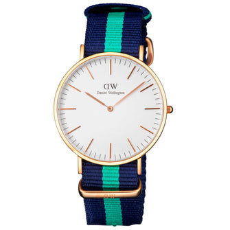 Daniel Wellington Men's Classic Warwick 40mm White Dial Canvas Watch - 0105DW