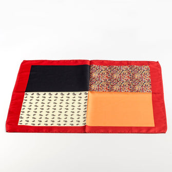 Multi Red Orange Pocket Square