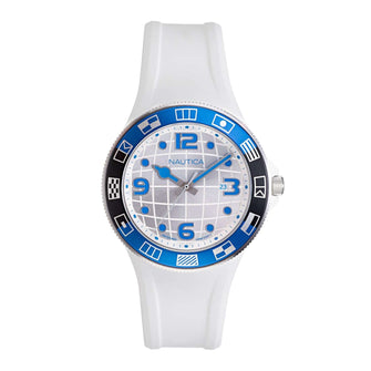 Nautica Men's Lummus 40mm Silver Dial Silicone Watch - NAPLBS903