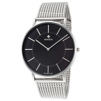 Swiza Plana Quartz Men's Watch - Black Dial