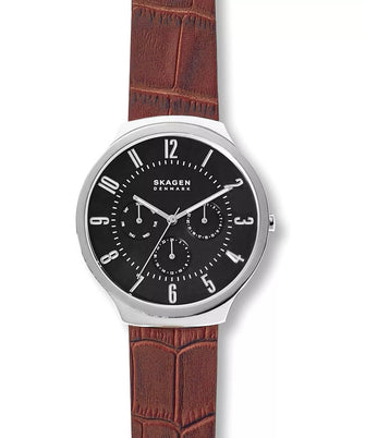 Skagen Grenen Brown Leather Strap Men's Watch